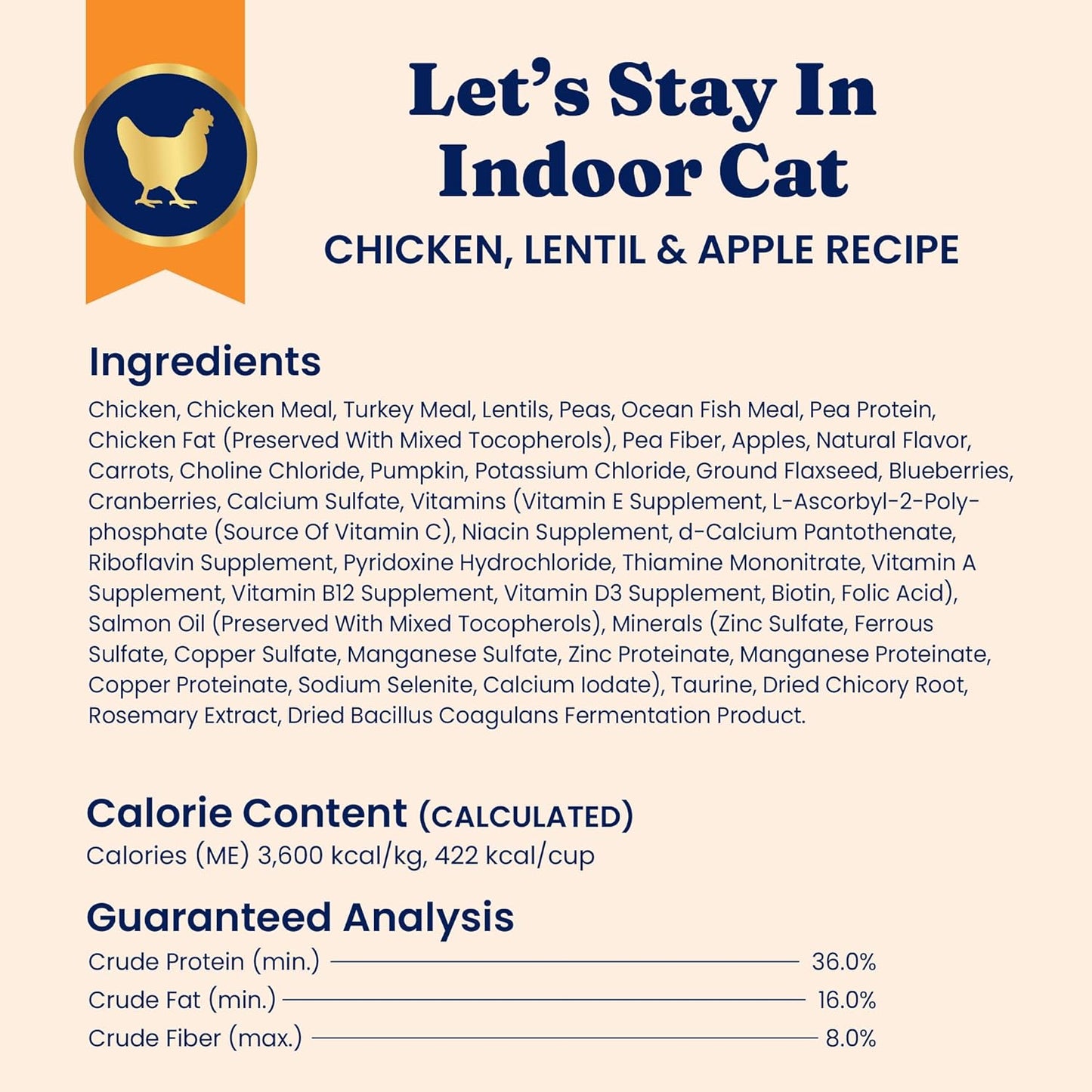 Indoor Dry Cat Food - Grain Free & Gluten Free - Chicken Cat Food Dry Kibble for Indoor Cats W/Probiotics & Fiber for Gut Health - Sensitive Stomach & Hairball Support for Adult Cats -12LB